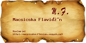 Macsicska Flavián névjegykártya